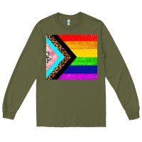 Army Green pride flag Long Sleeve Tee - AdoDesignShop