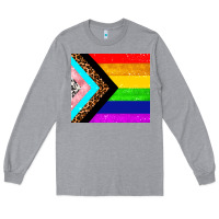 Heather Grey pride flag Long Sleeve Tee - AdoDesignShop