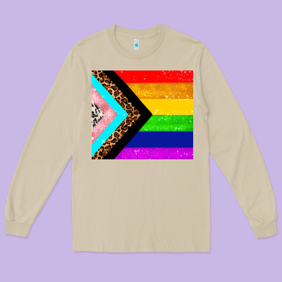 Pride Flag Long Sleeve Tee Designed By Adodesignshop