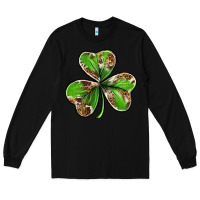 Black Cowhide leopard shamrock 4th of july Long Sleeve Tee - Neo Western