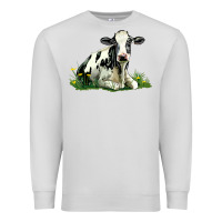 Dove Grey holstein cow sitting Premium Sweatshirt - LillyAllenDesigns