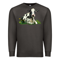 Smoke holstein cow sitting Premium Sweatshirt - LillyAllenDesigns