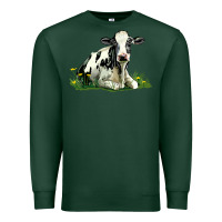 Sports Green holstein cow sitting Premium Sweatshirt - LillyAllenDesigns