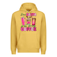 Antique Gold dear santa just bring coffee Premium Hoodie - MaliasSmallBusiness