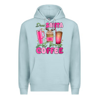 Blue Mist dear santa just bring coffee Premium Hoodie - MaliasSmallBusiness