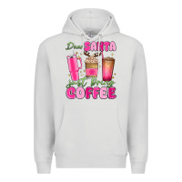 Dove Grey dear santa just bring coffee Premium Hoodie - MaliasSmallBusiness