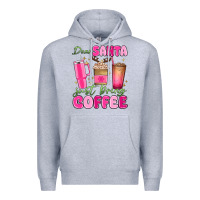 Heather Grey dear santa just bring coffee Premium Hoodie - MaliasSmallBusiness