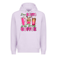 Lilac dear santa just bring coffee Premium Hoodie - MaliasSmallBusiness