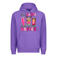 Purple dear santa just bring coffee Premium Hoodie - MaliasSmallBusiness