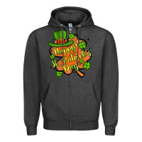 Charcoal Heather happy st patrick s day shamrock Zipper Hoodie - Artiststas