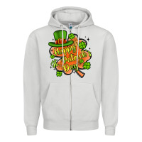 Dove Grey happy st patrick s day shamrock Zipper Hoodie - Artiststas