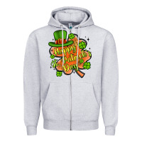 Heather Grey happy st patrick s day shamrock Zipper Hoodie - Artiststas