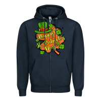 Navy happy st patrick s day shamrock Zipper Hoodie - Artiststas