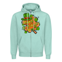 Seafoam happy st patrick s day shamrock Zipper Hoodie - Artiststas