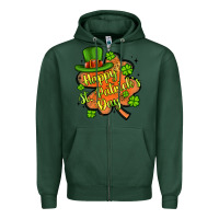 Sports Green happy st patrick s day shamrock Zipper Hoodie - Artiststas