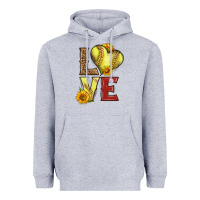 Heather Grey western love softball Heavyweight Hoodie - LillyAllenDesigns