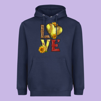 Western Love Softball Heavyweight Hoodie Designed By Lillyallendesigns
