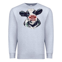 Heather Grey holstein calf face Premium Sweatshirt - LillyAllenDesigns