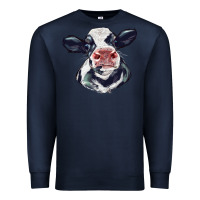 Navy holstein calf face Premium Sweatshirt - LillyAllenDesigns