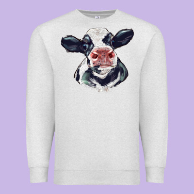 Holstein Calf Face Premium Sweatshirt Designed By Lillyallendesigns