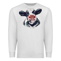Oatmeal Heather holstein calf face Premium Sweatshirt - LillyAllenDesigns