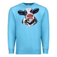 Ocean Blue holstein calf face Premium Sweatshirt - LillyAllenDesigns