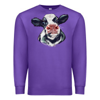 Purple holstein calf face Premium Sweatshirt - LillyAllenDesigns