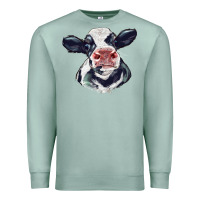 Seafoam holstein calf face Premium Sweatshirt - LillyAllenDesigns