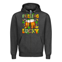 Charcoal Heather feeling lucky Zipper Hoodie - Artiststas