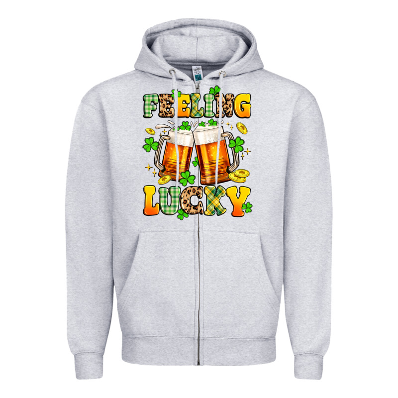 Feeling Lucky Zipper Hoodie by Artiststas | Teevron