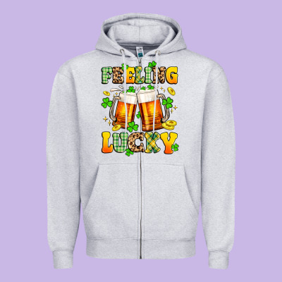 Feeling Lucky Zipper Hoodie Designed By Artiststas