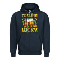 Navy feeling lucky Zipper Hoodie - Artiststas