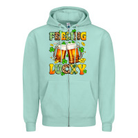 Seafoam feeling lucky Zipper Hoodie - Artiststas