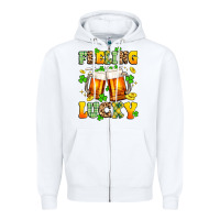 White feeling lucky Zipper Hoodie - Artiststas