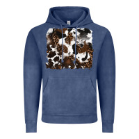 Vintage Denim leopard cowhide background Vintage Hoodie - RanaPortraitStore