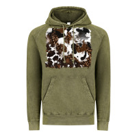 Vintage Olive leopard cowhide background Vintage Hoodie - RanaPortraitStore