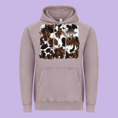 Vintage Hoodie leopard cowhide background