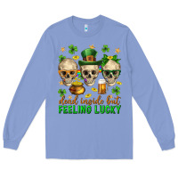 Colony Blue Dead inside but feeling lucky st. patricks day Long Sleeve Tee - Neo Western