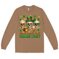 Toasted Coconut Dead inside but feeling lucky st. patricks day Long Sleeve Tee - Neo Western