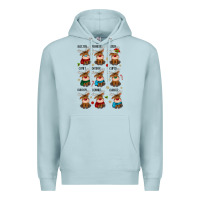 Blue Mist christmas reindeers Premium Hoodie - MaliasSmallBusiness