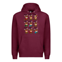 Burgundy christmas reindeers Premium Hoodie - MaliasSmallBusiness