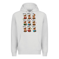 Dove Grey christmas reindeers Premium Hoodie - MaliasSmallBusiness