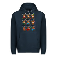 Navy christmas reindeers Premium Hoodie - MaliasSmallBusiness