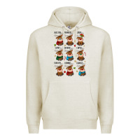 Oatmeal Heather christmas reindeers Premium Hoodie - MaliasSmallBusiness