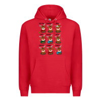 Red christmas reindeers Premium Hoodie - MaliasSmallBusiness