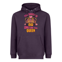 Plum the queen is 80 long live the queen Heavyweight Hoodie - Jasminsmagicworld