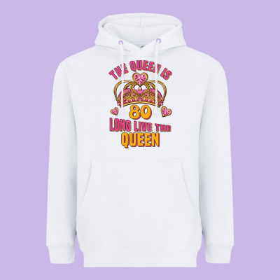 The Queen Is 80 Long Live The Queen Heavyweight Hoodie Designed By Jasminsmagicworld
