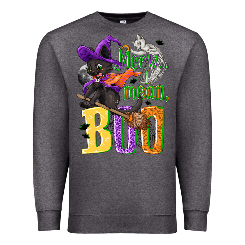 Meow I Mean, Boo Halloween Premium Sweatshirt by NancyCooperArtShop | Teevron
