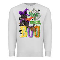 Dove Grey Meow i mean, boo Halloween Premium Sweatshirt - NancyCooperArtShop