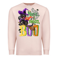 Pale Pink Meow i mean, boo Halloween Premium Sweatshirt - NancyCooperArtShop